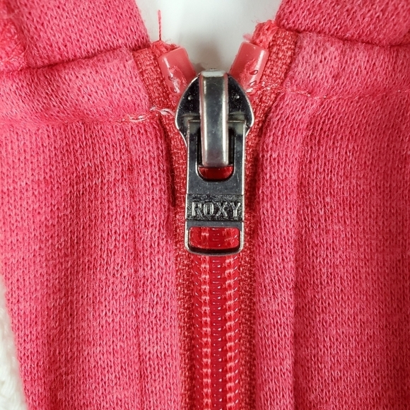 Roxy Hoodie Zipper Front Pink Size Medium Logo - Picture 3 of 9